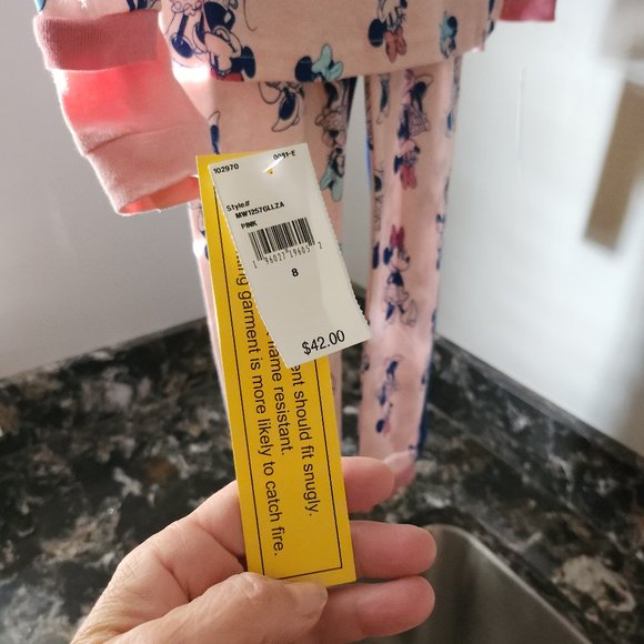 Set of 2 Pairs Disney Minnie Mouse 100% Cotton Sleepwear Set Size 8 Kids - Picture 4 of 10